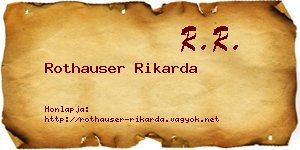 Rothauser Rikarda névjegykártya